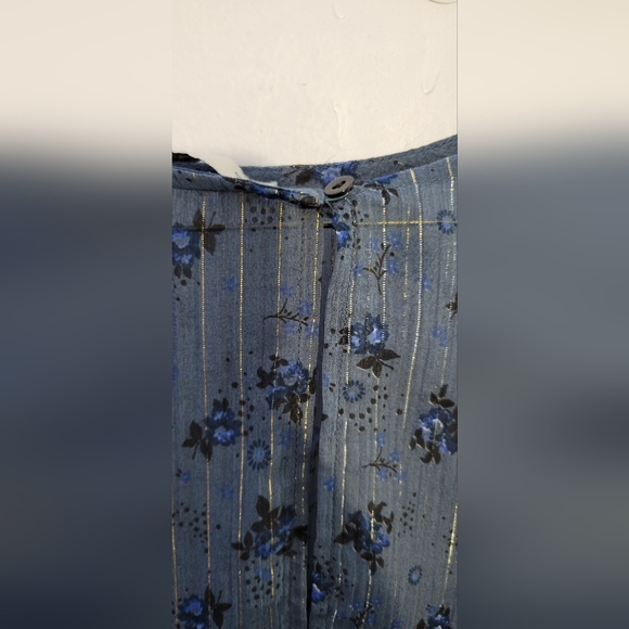 Zara Women's Blue and Black Blouse Size Large - Picture 4 of 5